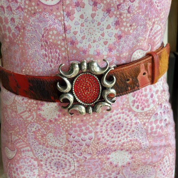VTG BB Simon Leather Belt Swarovsky Crystals main image 7